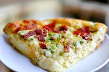 Close up photo of gourmet quiche